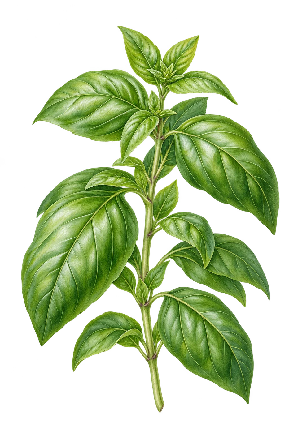 Botanical illustration of basil