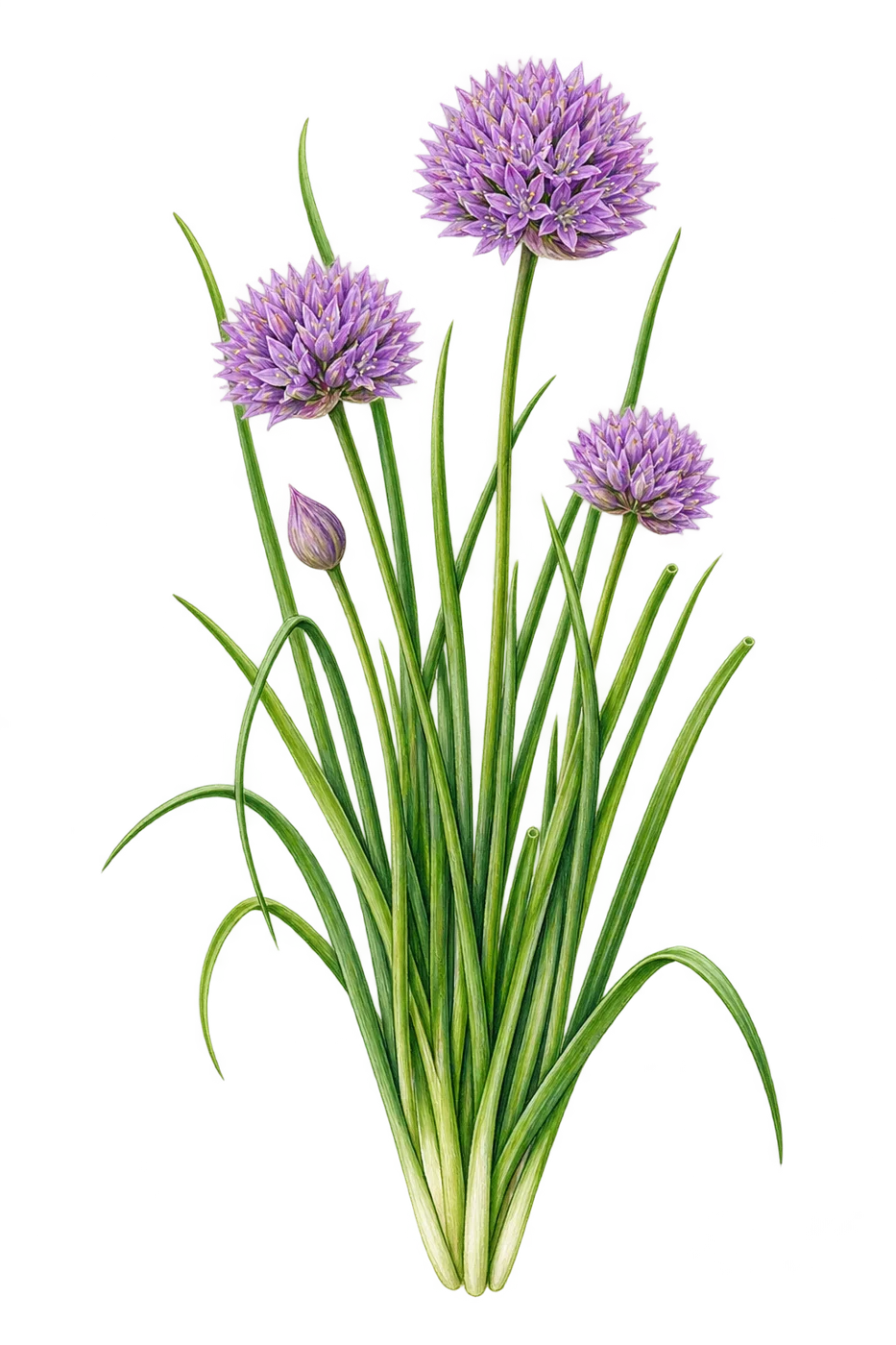 Botanical illustration of chives